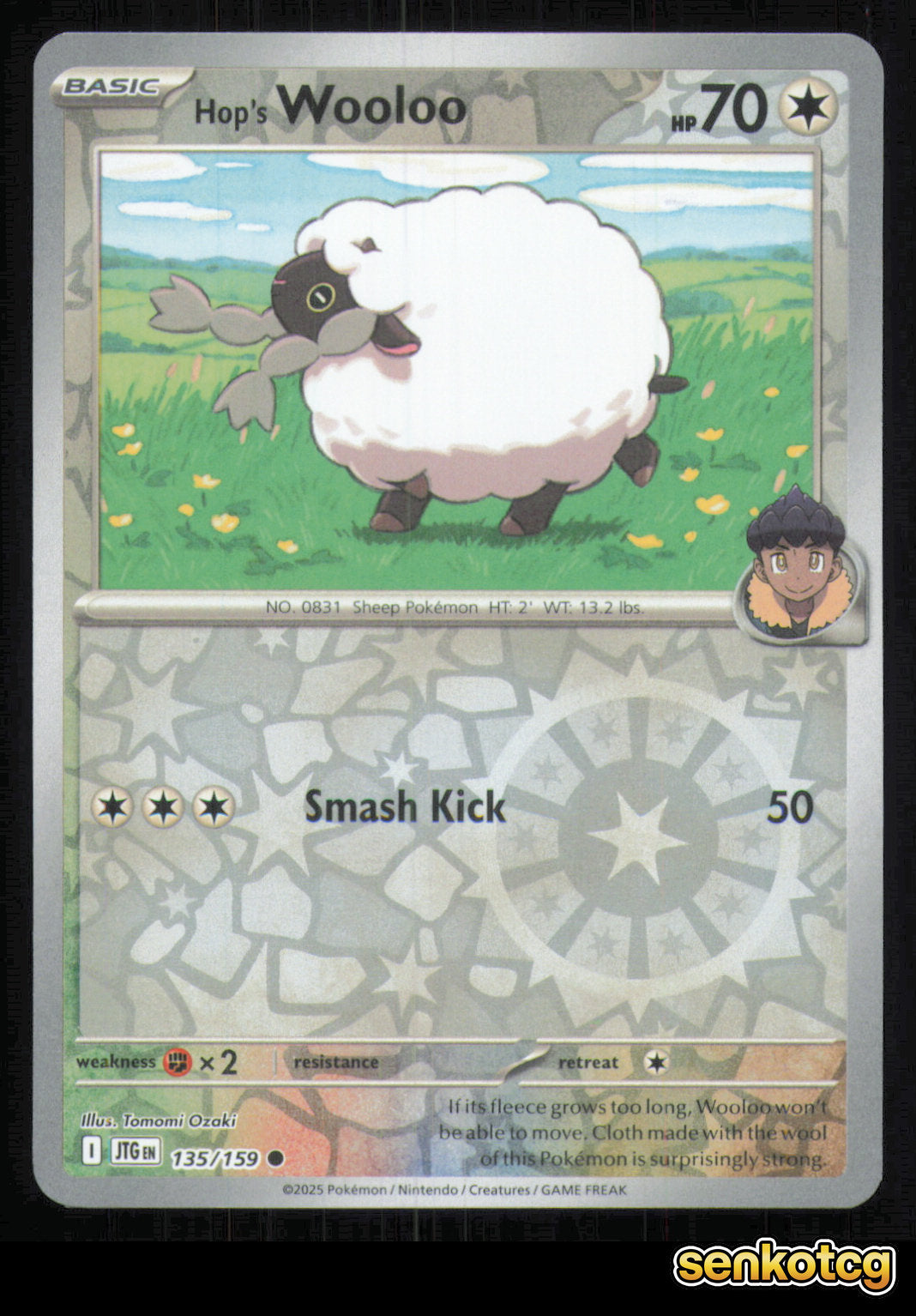 🎴 Hop's Wooloo 135/159 Reverse Holo Journey Together NM 🎨 Ozaki
