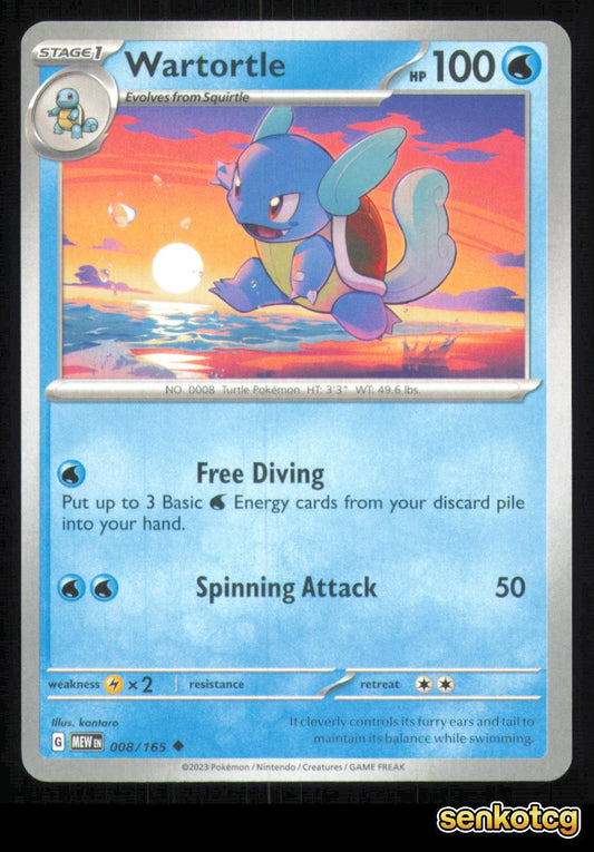 🎴 Wartortle 008/165 151 NM 🎨 kantaro