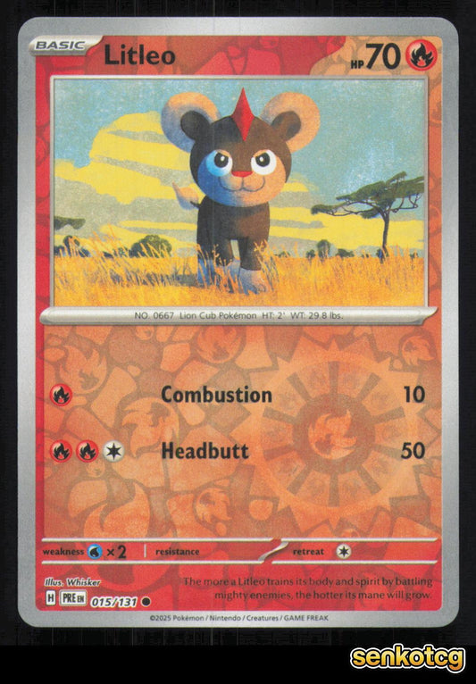 🎴 Litleo 015/131 Reverse Holo Prismatic Evolutions NM 🎨 Whisker