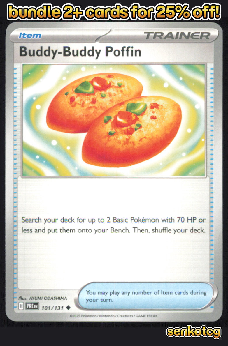 🎴 Buddy-Buddy Poffin 101/131 Uncommon Prismatic Evolutions NM 🎨 ODASHIMA