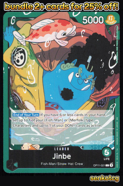 🎴 Jinbe (021) OP11-021 Leader A Fist of Divine Speed NM