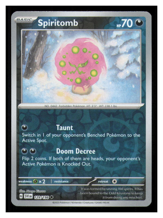 🎴 Spiritomb 129/198 Reverse Holo Scarlet & Violet Pokemon NM