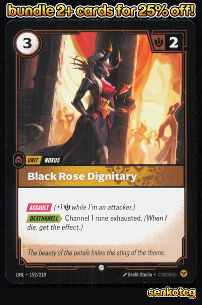🎴 Black Rose Dignitary 152/219 Common Unleashed NM