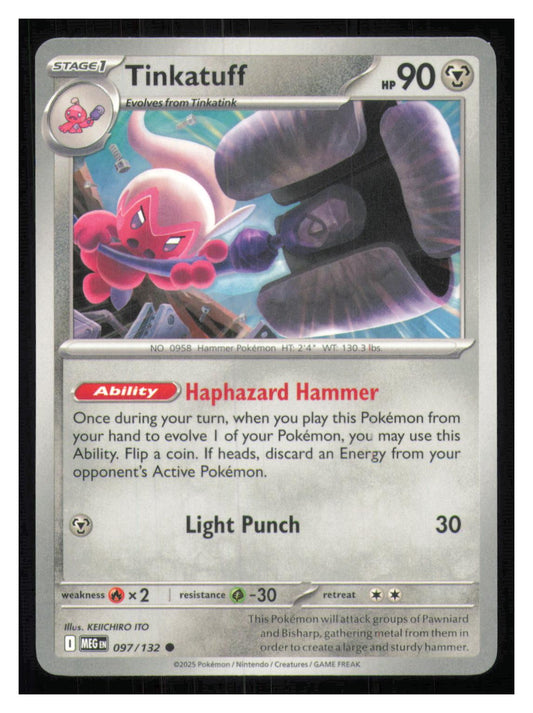 🎴 Tinkatuff 097/132 Common Mega Evolution NM