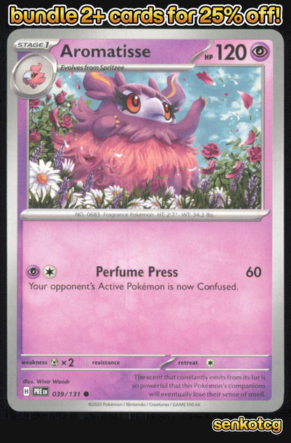 🎴 Aromatisse 039/131 Common Prismatic Evolutions NM 🎨 Wandr