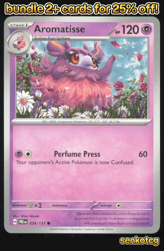 🎴 Aromatisse 039/131 Common Prismatic Evolutions NM 🎨 Wandr