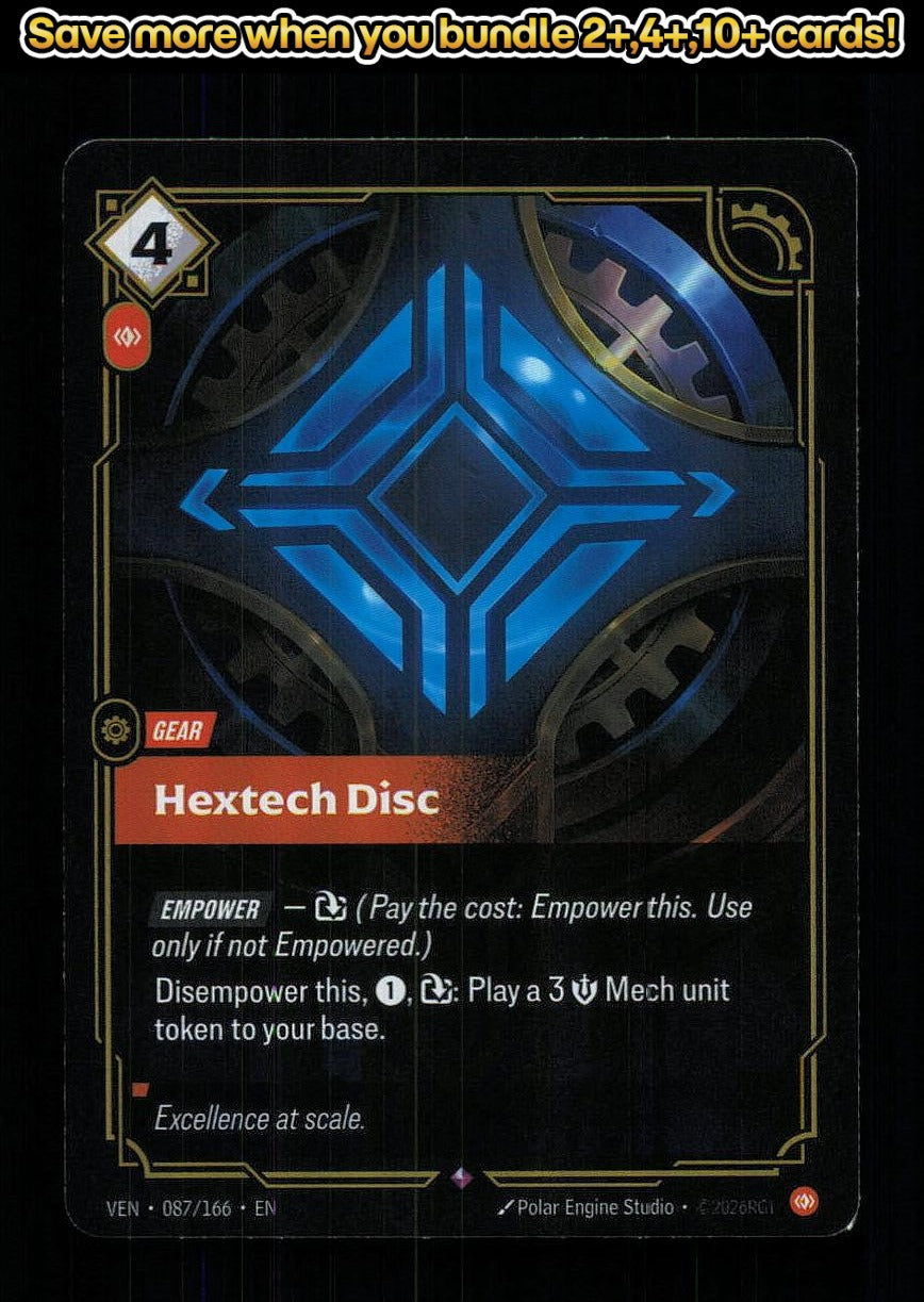 🎴 Hextech Disc 087/166 Rare Foil Vendetta NM 🎨 Studio