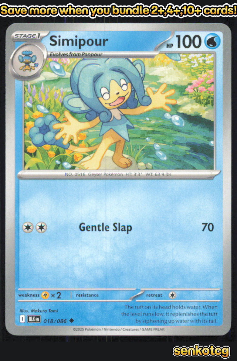 🎴 Simipour 018/086 Uncommon Black Bolt NM 🎨 Tami