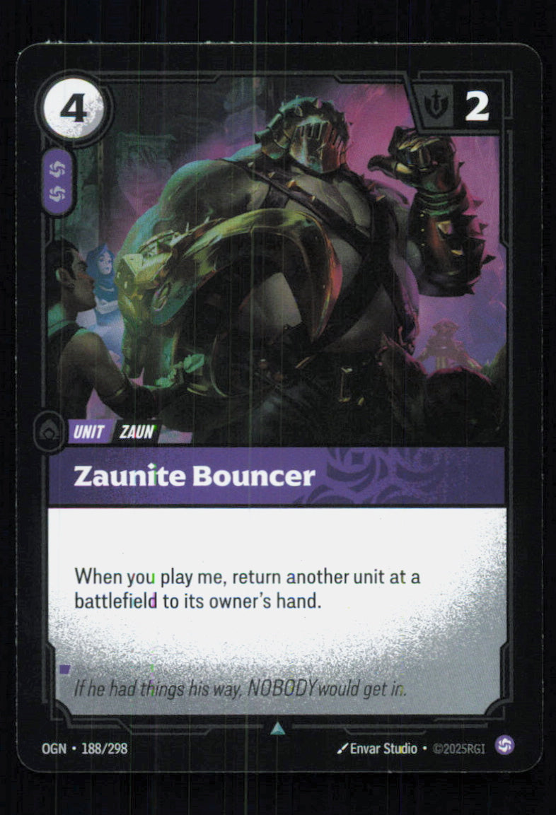 🎴 Zaunite Bouncer 188/298 Uncommon Foil OGN Origins NM