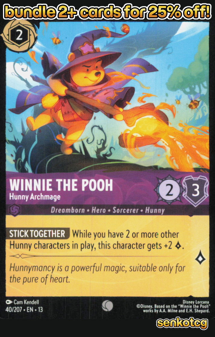 🎴 Winnie the Pooh - Hunny Archmage 40/204 Common Attack of the Vine! NM
