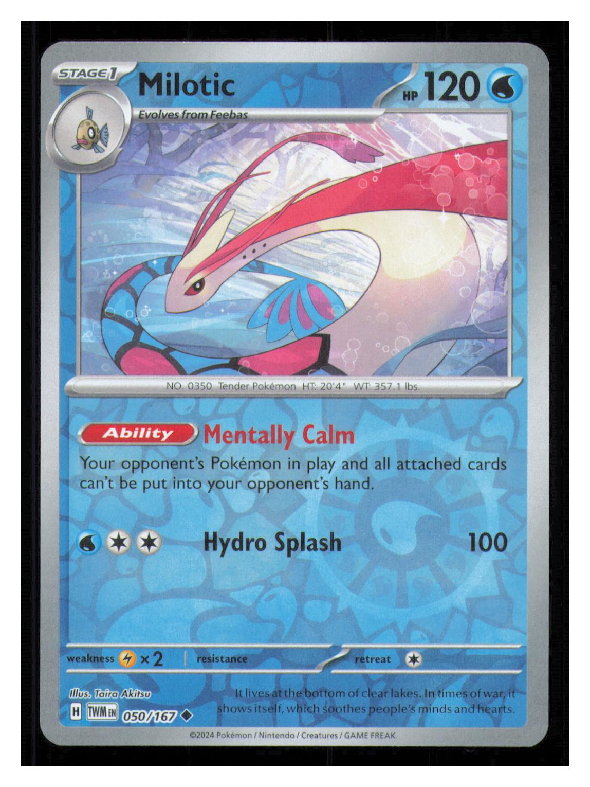 🎴 Milotic 050/167 Reverse Holo Twilight Masquerade NM 🎨 Akitsu