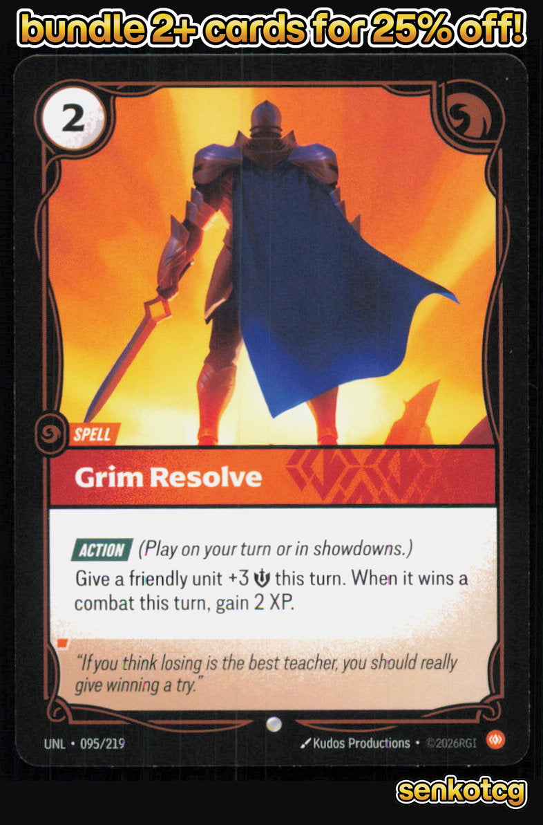 🎴 Grim Resolve 095/219 Common Unleashed NM