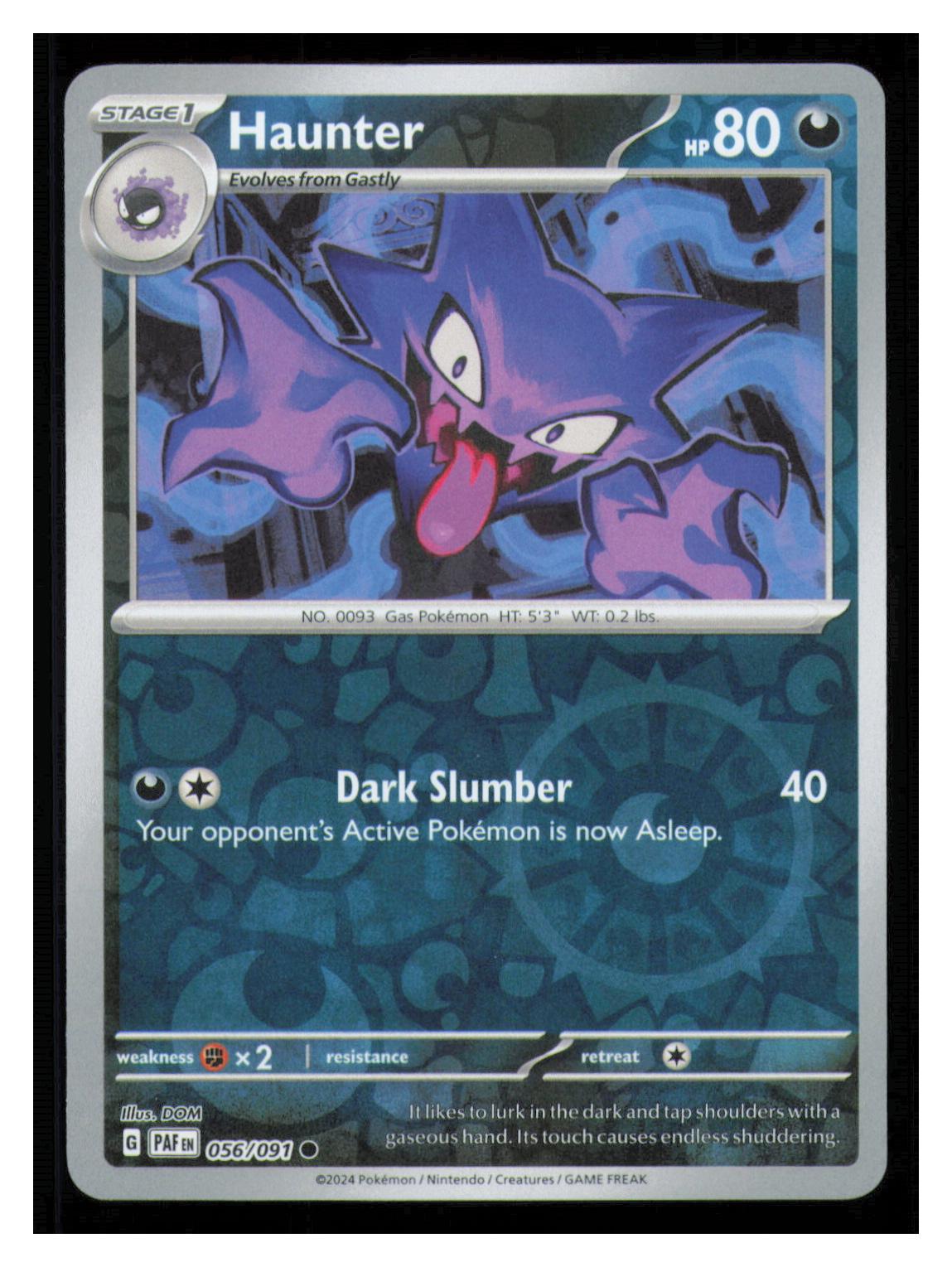 🎴 Haunter 056/091 Reverse Holo Paldean Fates Pokemon NM