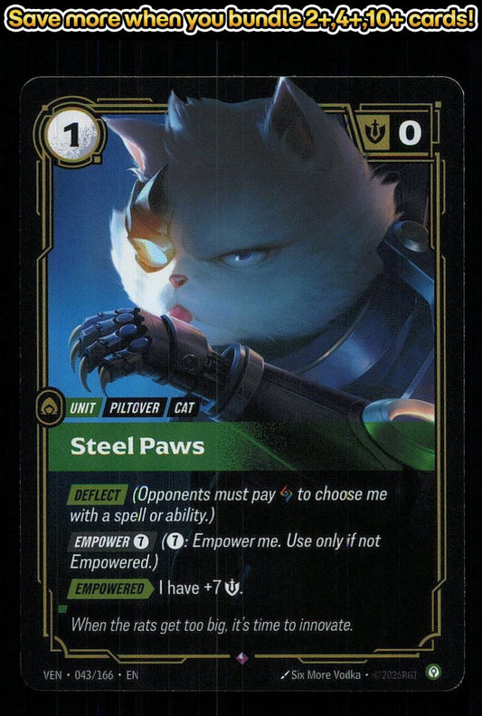 🎴 Steel Paws 043/166 Rare Foil Vendetta NM 🎨 Vodka