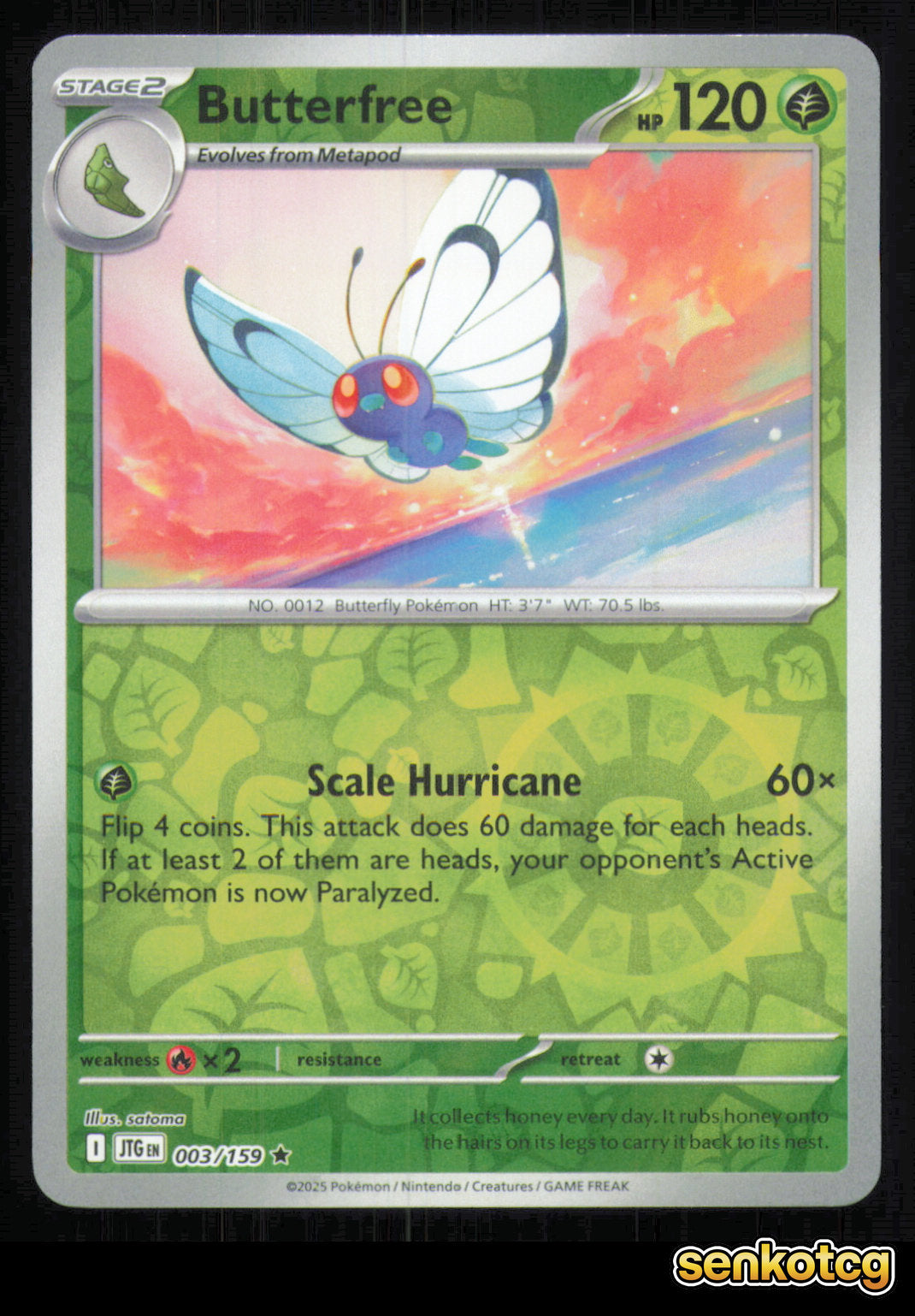 🎴 Butterfree 003/159 Reverse Holo Journey Together NM 🎨 satoma