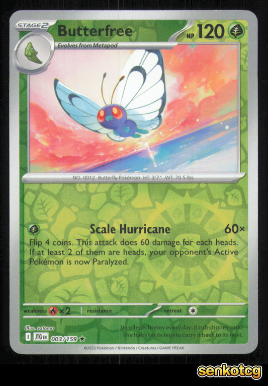 🎴 Butterfree 003/159 Reverse Holo Journey Together NM 🎨 satoma