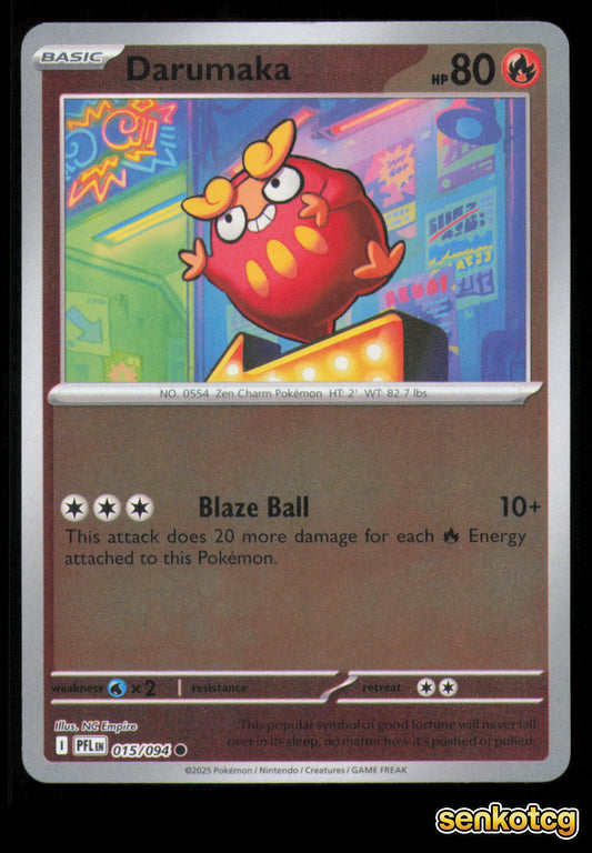 🎴 Darumaka 015/094 Reverse Holo Phantasmal Flames NM 🎨 Empire
