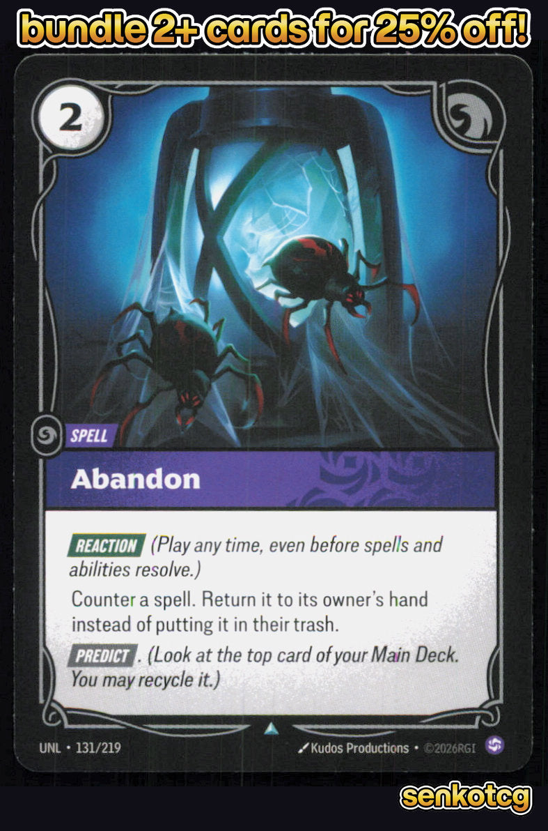 🎴 Abandon 131/219 Uncommon Unleashed NM