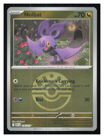 🎴 Noibat (Friend Ball) 156/217 Common Reverse Holo Ascended Heroes NM