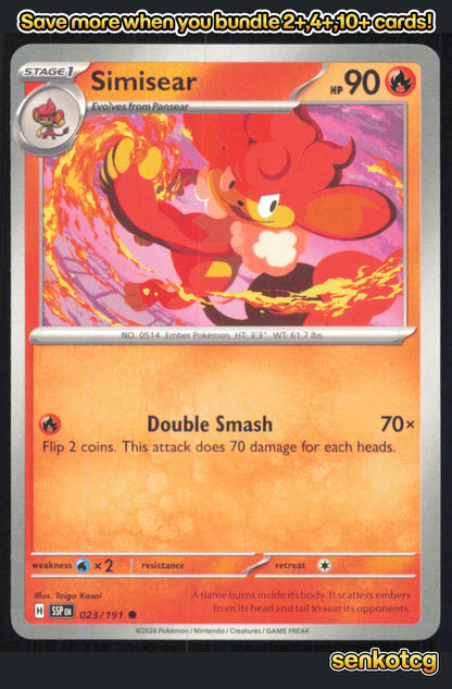 🎴 Simisear 023/191 Common Surging Sparks NM 🎨 Kasai