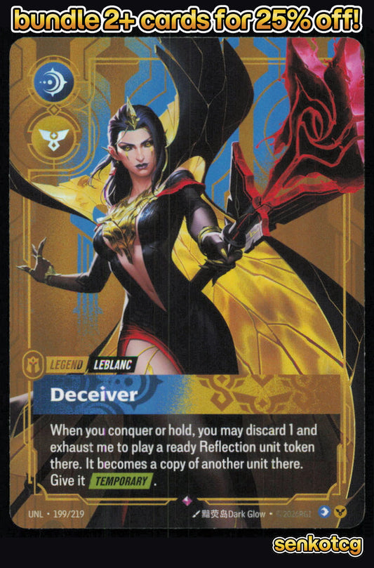 🎴 LeBlanc - Deceiver 199/219 Rare Foil Unleashed NM