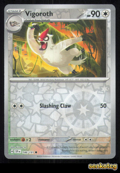 🎴 Vigoroth 146/191 Reverse Holo Surging Sparks NM 🎨 So