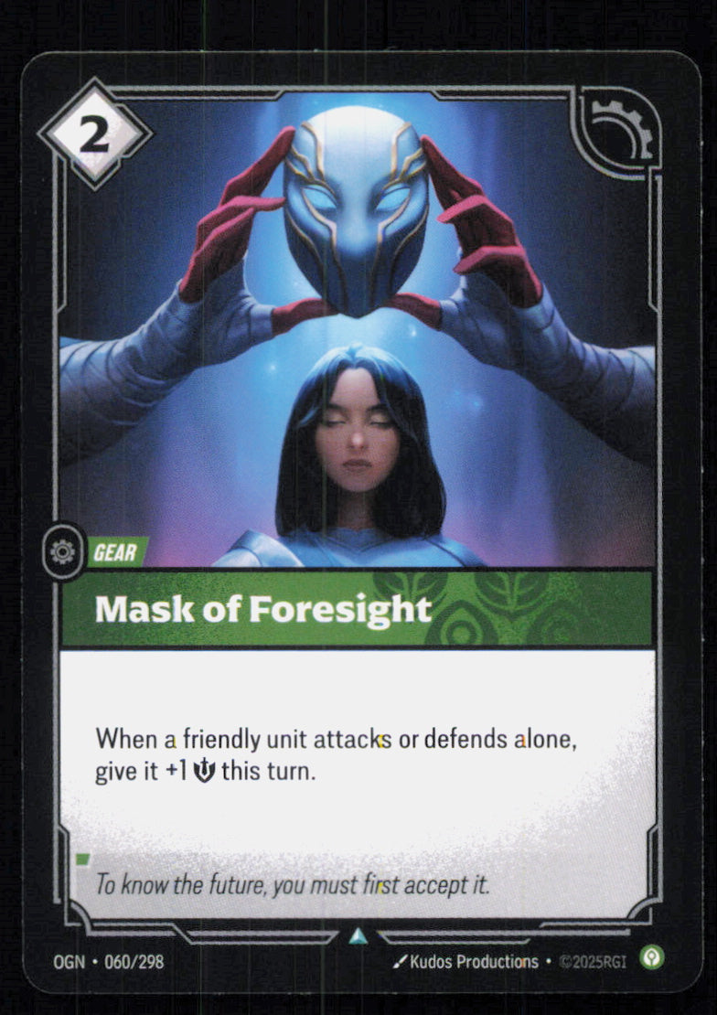 🎴 Mask of Foresight 060/298 Uncommon OGN Origins NM
