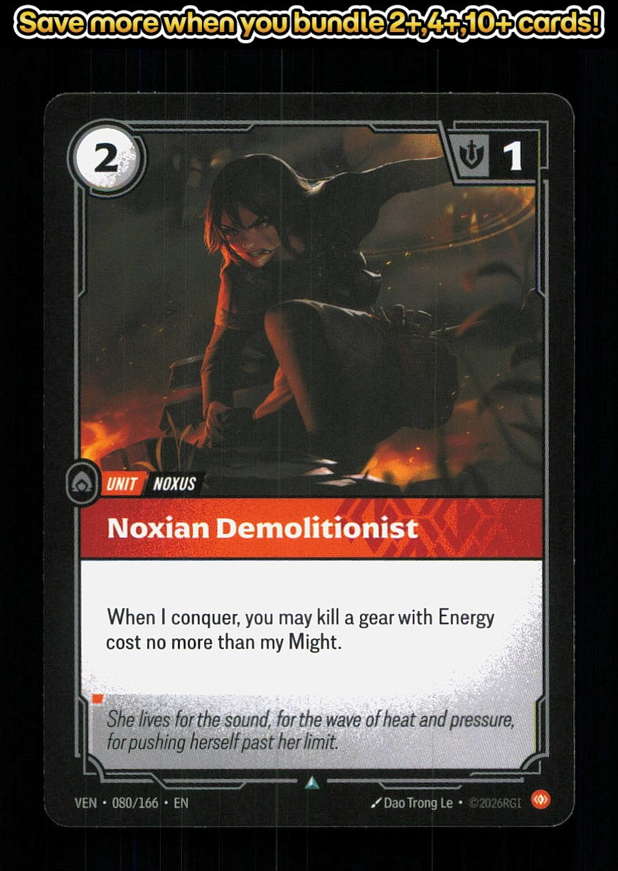 🎴 Noxian Demolitionist 080/166 Uncommon Vendetta NM 🎨 Le