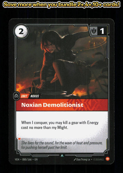 🎴 Noxian Demolitionist 080/166 Uncommon Vendetta NM 🎨 Le