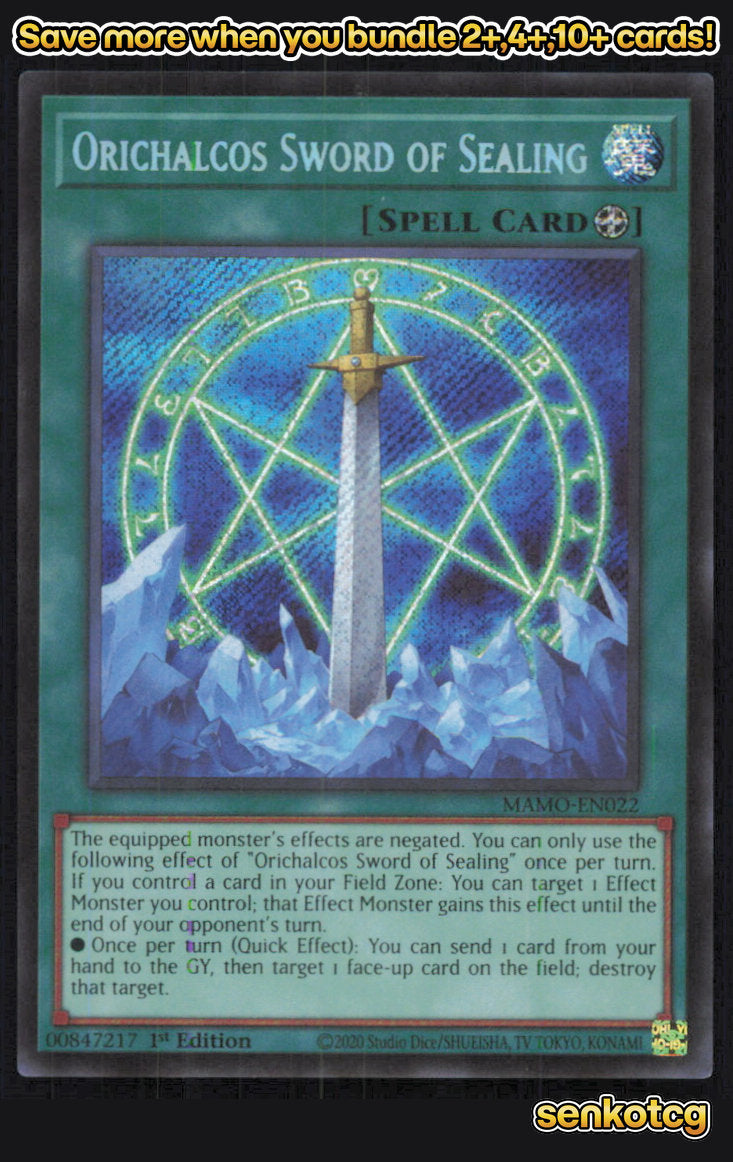 🎴 Orichalcos Sword of Sealing (Secret Rare) MAMO-EN022 Secret Rare