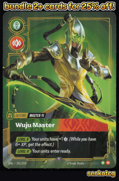 🎴 Master Yi - Wuju Master 191/219 Rare Foil Unleashed NM