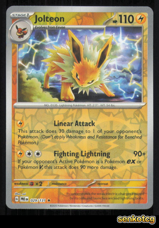 🎴 Jolteon 029/131 Reverse Holo Prismatic Evolutions NM 🎨 sui