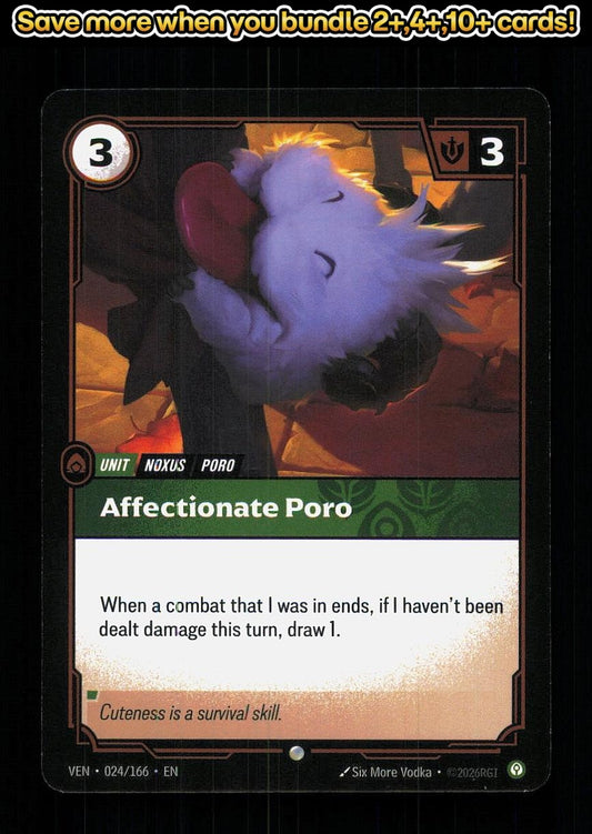 🎴 Affectionate Poro 024/166 Common Vendetta NM 🎨 Vodka