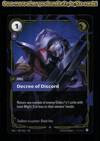 🎴 Decree of Discord 107/166 Rare Foil Vendetta NM 🎨 Studio
