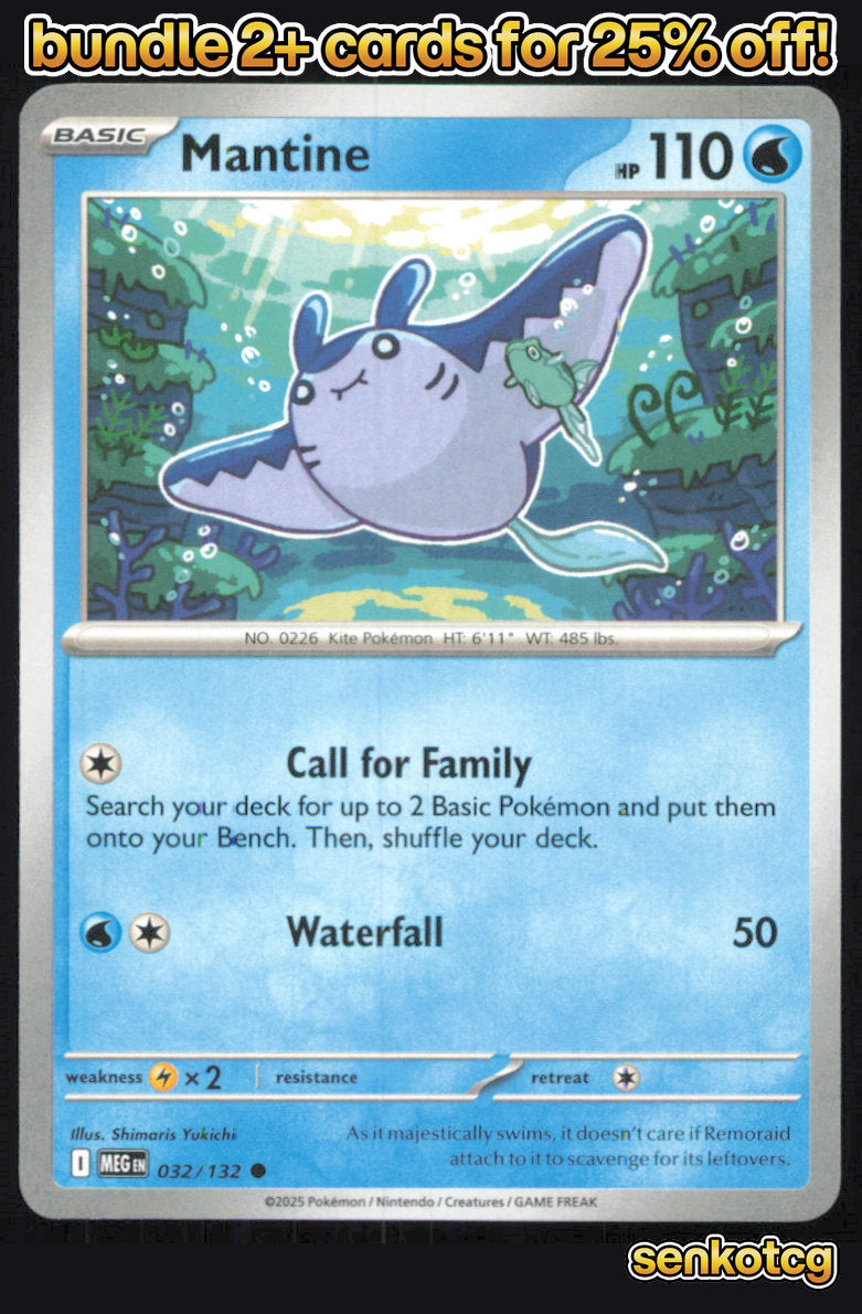 🎴 Mantine 032/132 Common Mega Evolution NM