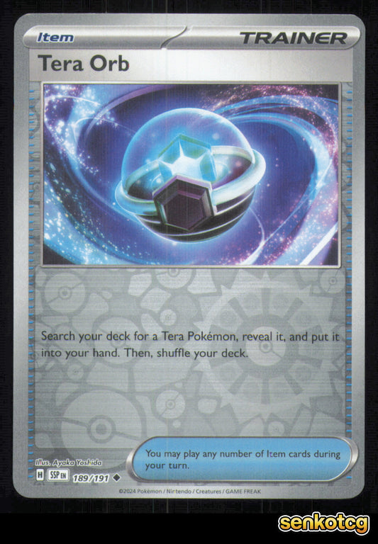 🎴 Tera Orb 189/191 Reverse Holo Surging Sparks NM 🎨 Yoshida