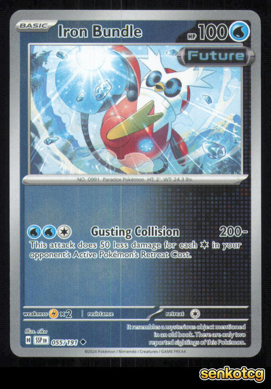🎴 Iron Bundle 055/191 Reverse Holo Surging Sparks NM 🎨 rika