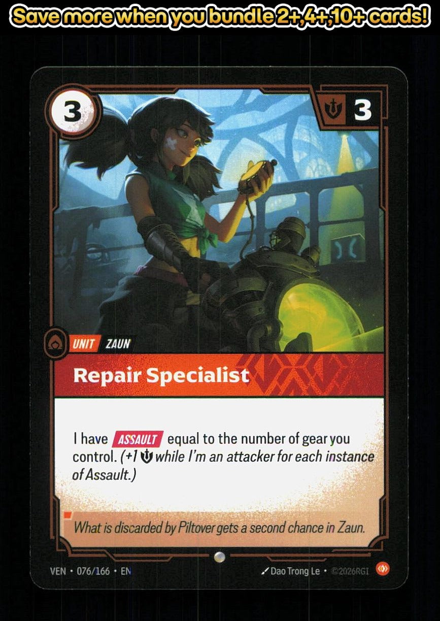 🎴 Repair Specialist 076/166 Common Vendetta NM 🎨 Le