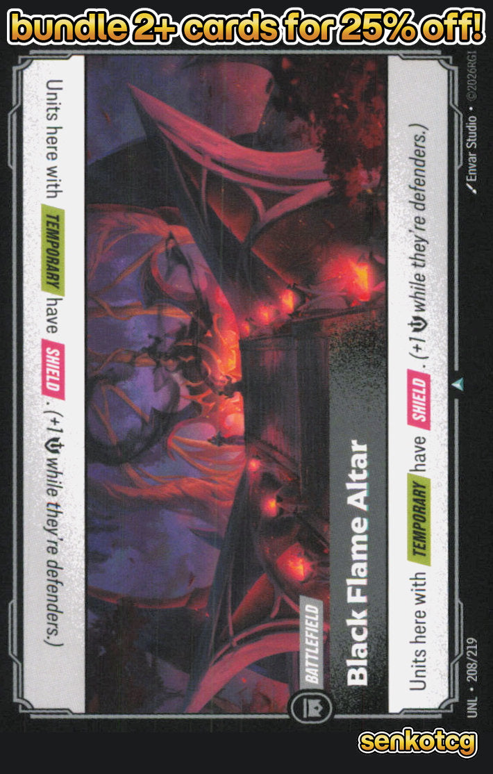 🎴 Black Flame Altar 208/219 Uncommon Unleashed NM