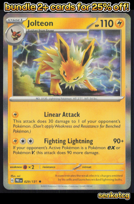 🎴 Jolteon 029/131 Rare Holo Prismatic Evolutions NM