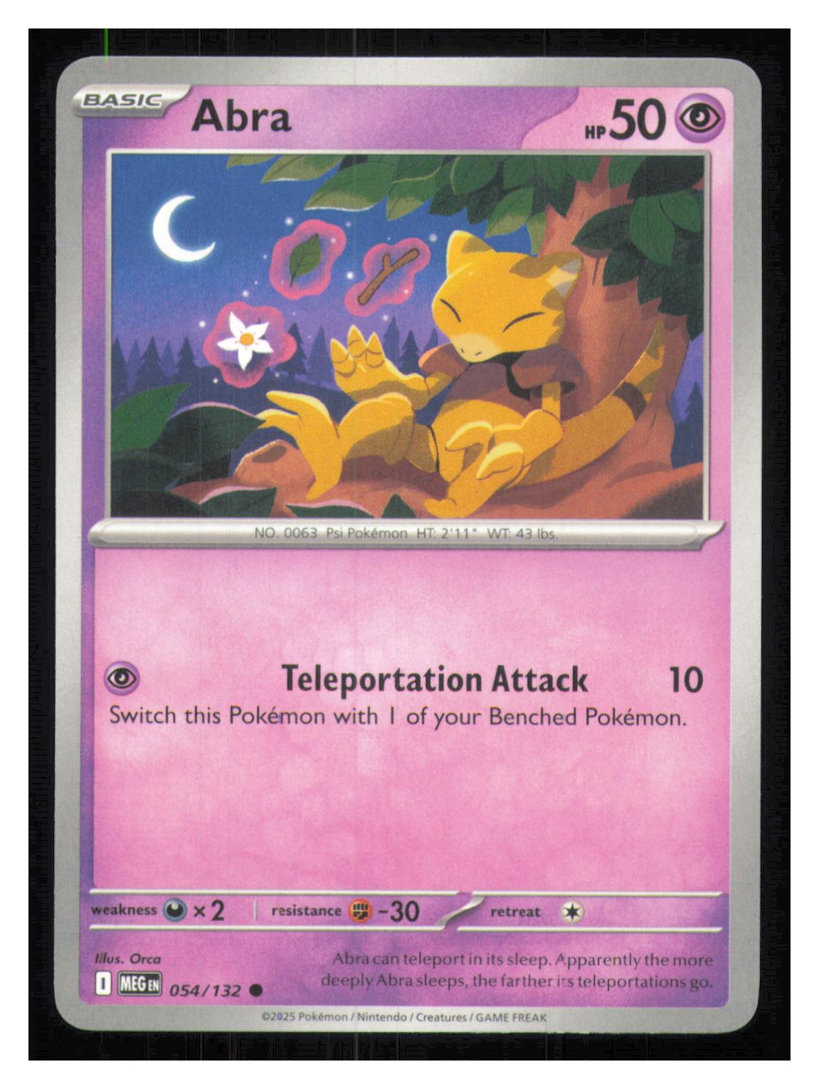 🎴 Abra 054/132 Common Mega Evolution NM