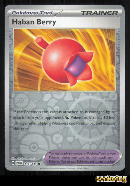 🎴 Haban Berry 111/131 Reverse Holo Prismatic Evolutions NM 🎨 Inc.