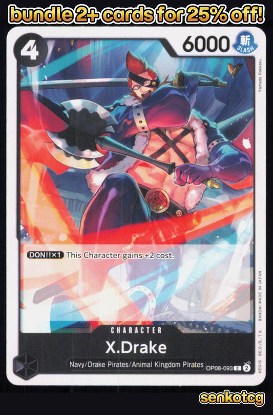 🎴 X.Drake OP08-093 Common Two Legends NM