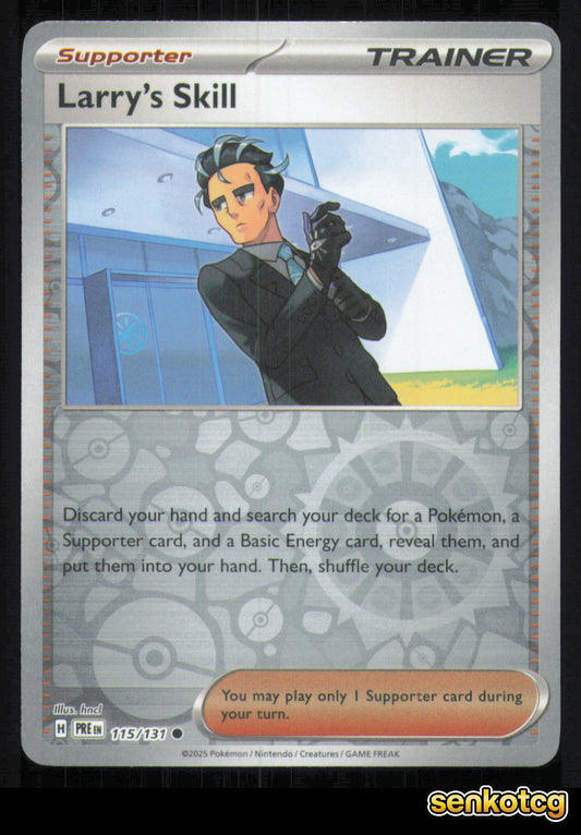 🎴 Larry's Skill 115/131 Reverse Holo Prismatic Evolutions NM 🎨 hncl