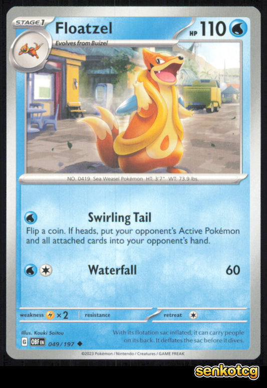 🎴 Floatzel 049/197 Uncommon Obsidian Flames NM