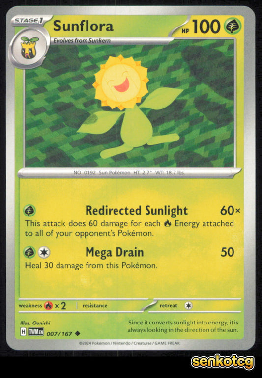 🎴 Sunflora 007/167 Uncommon Twilight Masquerade NM