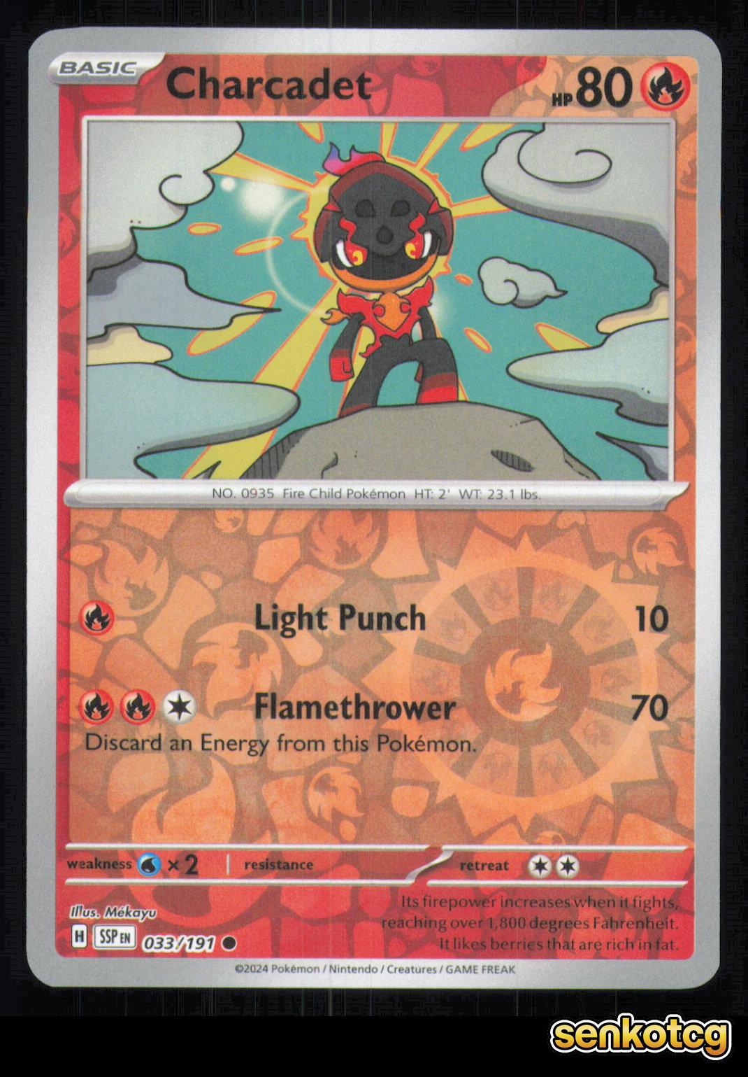 🎴 Charcadet 033/191 Reverse Holo Surging Sparks NM 🎨 Mekayu