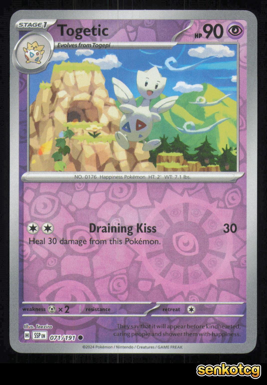 🎴 Togetic 071/191 Reverse Holo Surging Sparks NM 🎨 Teeziro