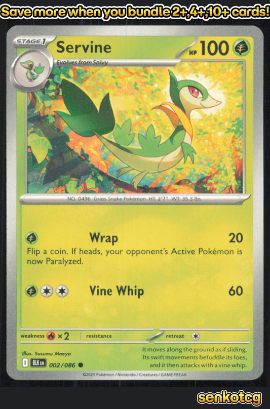 🎴 Servine 002/086 Common Black Bolt NM 🎨 Maeya