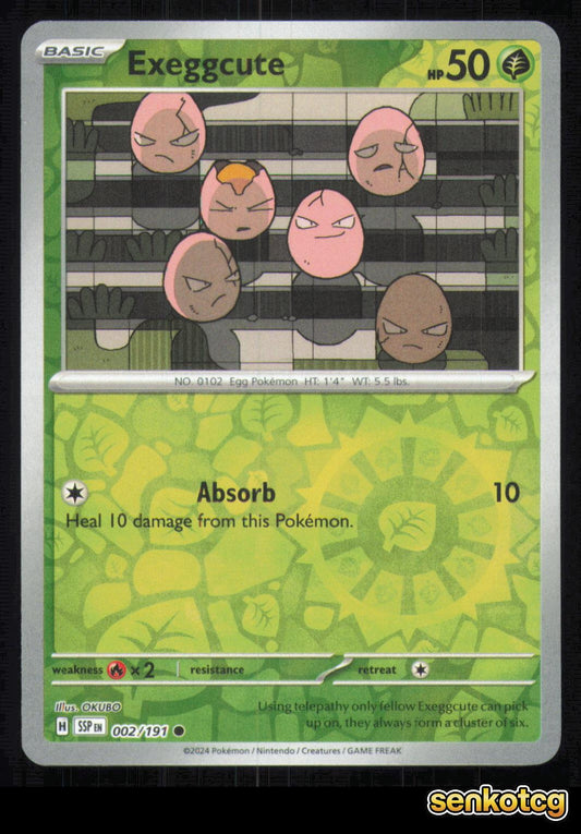 🎴 Exeggcute 002/191 Reverse Holo Surging Sparks NM 🎨 OKUBO